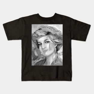 Princess Diana Black and White Kids T-Shirt